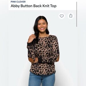 Pink Clover Leopard Print Sweater